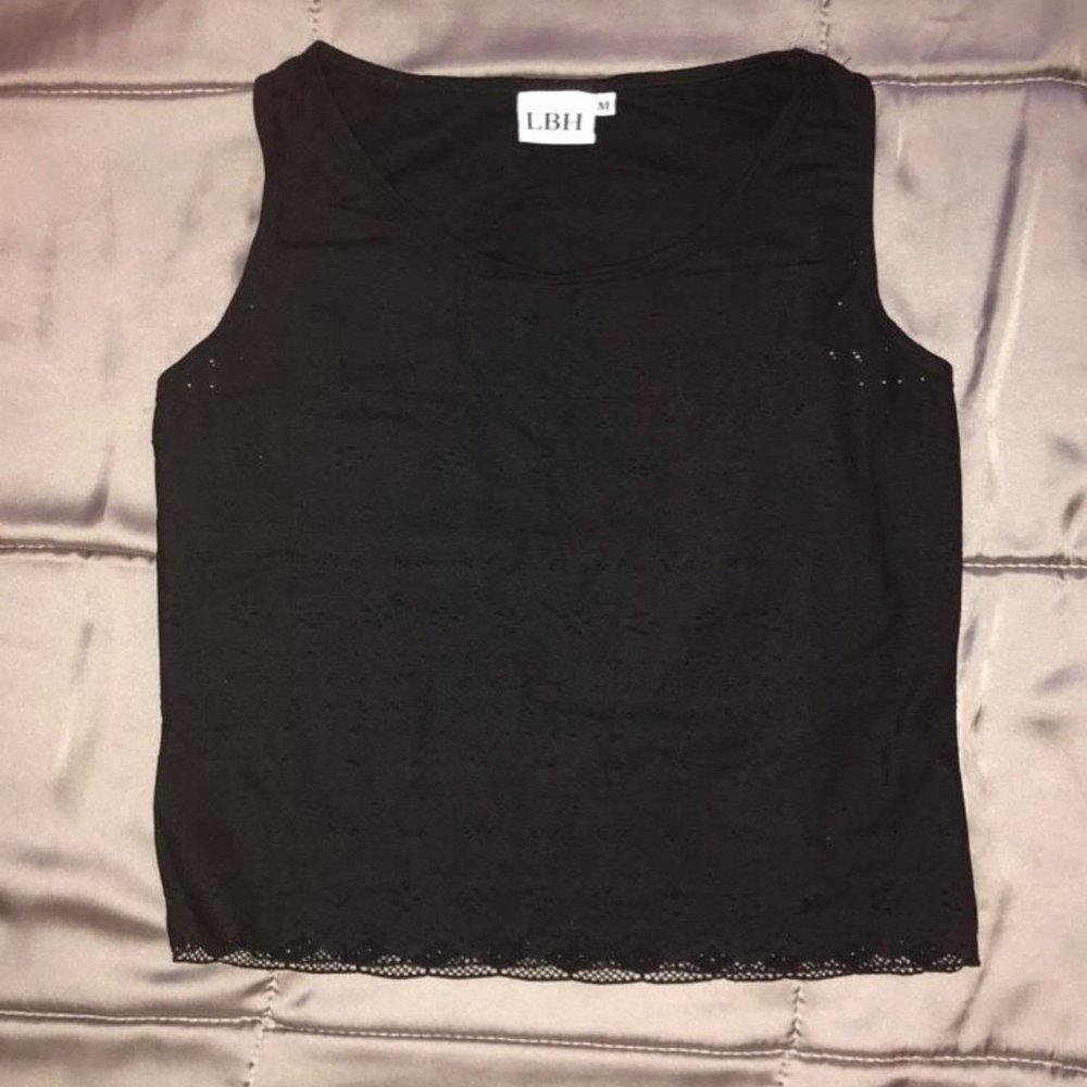sheer black tank top